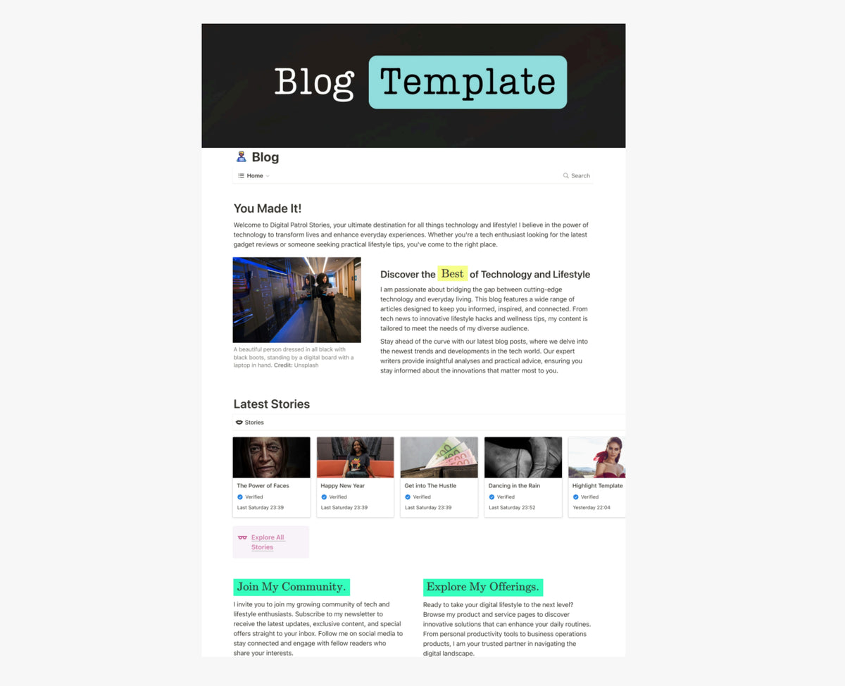 Blog Website Template