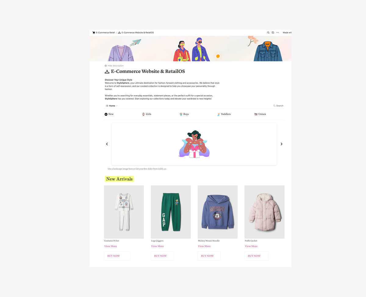 Notion E-Commerce Website