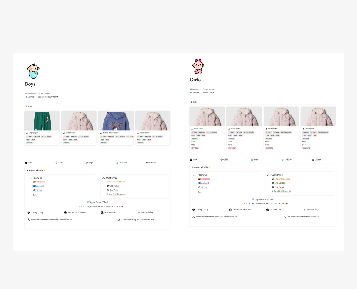 Notion E-Commerce Website