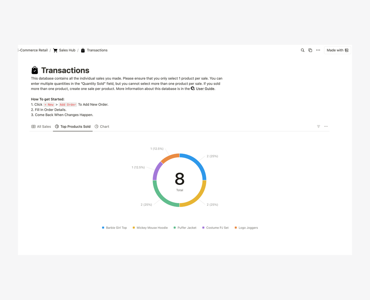 Notion E-Commerce Website